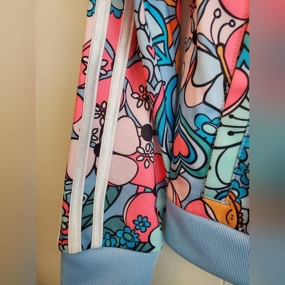 ADIDAS - Girls Size L/14 Floral Tricot Bomber Jacket - NWOT - Picture 6 of 8